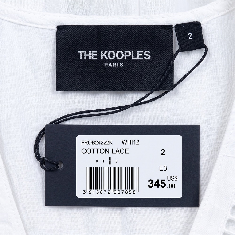 THE KOOPLES PARIS Ladder Trim Cotton Dress White Boho Romantic Euro NWT $345 - Picture 8 of 8